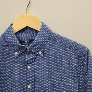 Vineyard Vines Skeletal Fish Button Down M